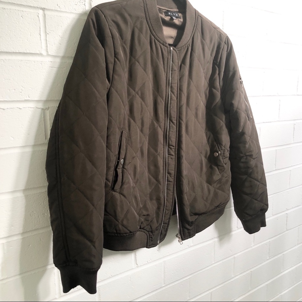 Army Green Bomber Jacket - BLVD Size Small